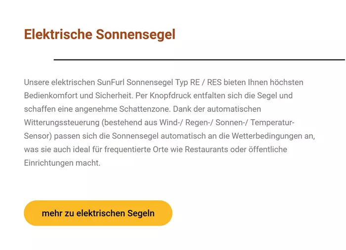 Elektrische Sonnensegel